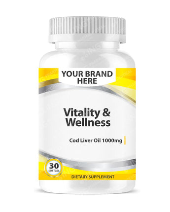 Cod Liver Oil 1000 Softgels White Label | Cod Liver Fish Oil 1000mg Private Label Softgels Manufacturer
