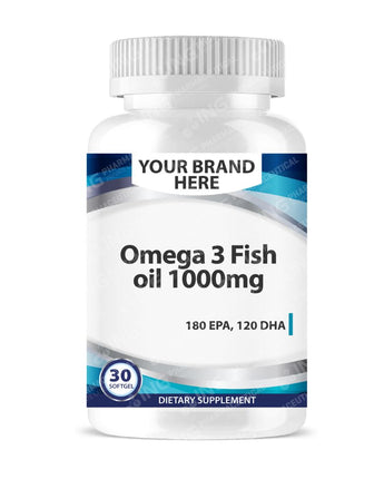 Omega 3 Fish oil 1000mg (180 EPA /120 DHA) Softgels White Label | Omega3 Fish oil 1000mg Private Label Softgels Manufacturer