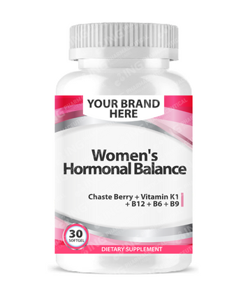 Women's Hormonal Balance Softgels White Label | Chaste Berry + Vitamin K1 + B12 + B6 + B9 - Private Label Softgels Manufacturer
