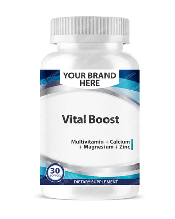 Vital Boost Softgels White Label | Multivitamin + Calcium + Magnesium + Zinc Private Label Softgels Manufacturer