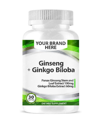 Ginseng + Ginkgo Biloba Softgels White Label | Panax Ginseng + Ginkgo Biloba Private Label Softgels Manufacturer