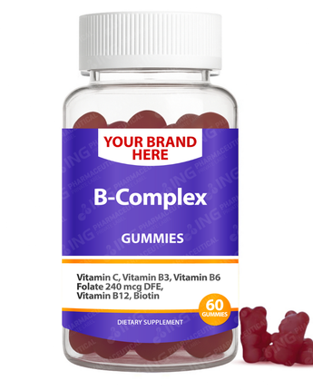 B-Complex Gummies Private Label (PECTIN) | Vitamin B Complex | Private Label Gummy Manufacturer | LOW MOQ FORMULA