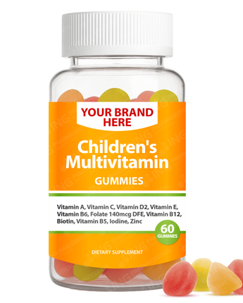 Children's Multivitamin Gummies Private Label (PECTIN) | Multivitamin & Minerals for Kids | Private Label Gummy Manufacturer | LOW MOQ FORMULA
