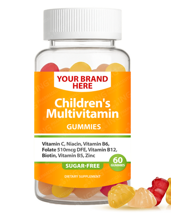 Children's Multivitamin (Sugar-Free) Gummies Private Label (PECTIN) | Multivitamin & Minerals for Kids | Private Label Gummy Manufacturer | LOW MOQ FORMULA