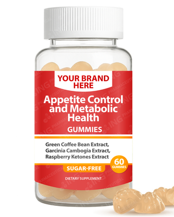 Appetite Control and Metabolic Health (Sugar-Free) Gummies Private Label (PECTIN) | Curcuma + Zingiber  | Private Label Gummy Manufacturer | LOW MOQ FORMULA