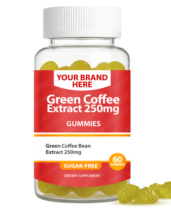 Green Coffee Extract 250mg (Sugar-Free) Gummies Private Label (PECTIN) | Metabolism Support Gummies  | Private Label Gummy Manufacturer | LOW MOQ FORMULA