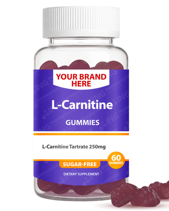 L-Carnitine (Sugar-Free) Gummies Private Label (PECTIN) | L-Carnitine Tartrate Gummies  | Private Label Gummy Manufacturer | LOW MOQ FORMULA