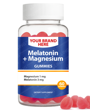 Melatonin + Magnesium Gummies Private Label (PECTIN) | Sleep Support Gummies  | Private Label Gummy Manufacturer | LOW MOQ FORMULA
