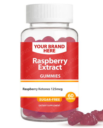 Raspberry Extract (Sugar-Free) Gummies Private Label (PECTIN) | Raspberry Ketones Gummies  | Private Label Gummy Manufacturer | LOW MOQ FORMULA