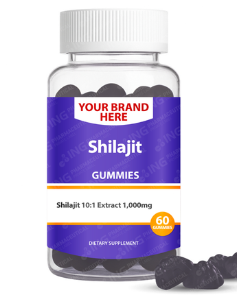 Shilajit Gummies Private Label (PECTIN) | Cellular Energy, Cognitive Support & Vitality Gummies  | Private Label Gummy Manufacturer | LOW MOQ FORMULA