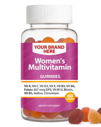 Women's Multivitamin Gummies Private Label (PECTIN) | Overall Wellness for Women Gummies  | Private Label Gummy Manufacturer | LOW MOQ FORMULA